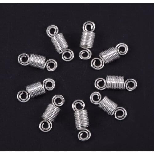 50pcs 10 laps Dreadlock Beads Silver Hair Braid Cuff Clip 8mm Spiral Shape Ring Tube DIY Charms Hair Extension Tool New