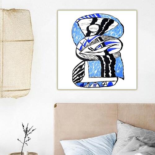 Trait noir desir, by Jean Pierre Petit Abstract cartoon style Canvas Oil Painting Aesthetic Picture Wall Decor Home Decoration