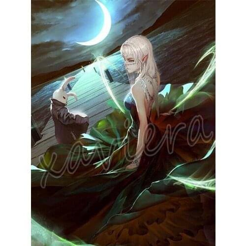 Xaviera 5D Diy Diamond Painting Red Green Rhinestone Mosaic Embroidery Anime Girl Full Drill Cross Stitch Girls Handmade Crafts