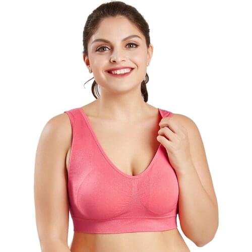 Plus size New Sexy Womens Seamless Padded Bra Leisure Crop Top Vest New Adjustment Bras 8 Colors 5xl