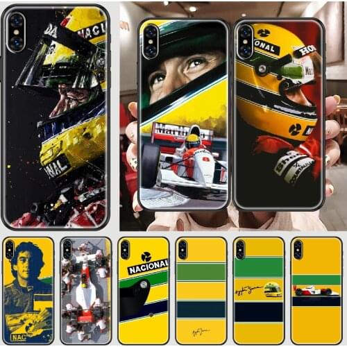 Racing Ayrton Senna Phone Case Cover Hull For iphone 5 5s se 2 6 6s 7 8 12 mini plus X XS XR 11 PRO MAX black painting