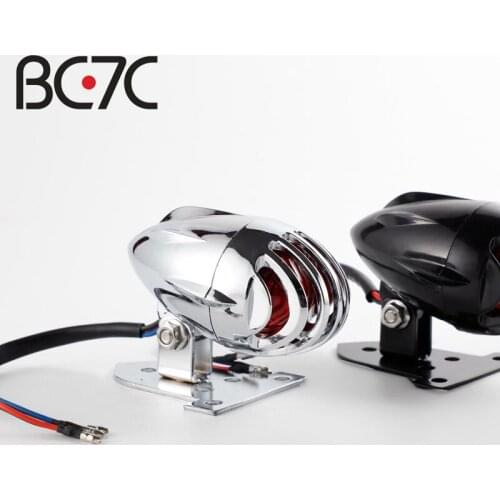 Black Motorcycle Rear License Plate Mount Bullet Taillight Motorbikes Retro Fence Tail Brake Light For Harley Bobber Chopper