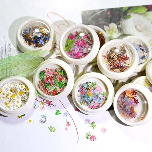 Nail Art Decorations 12 Style Color Flowers Leaves Animal Alphabet Series Nail Accesoires Manicure Design