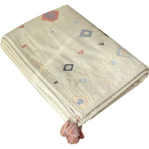 Baby Sleeping Swaddle Wrap 6 Layers Gauze Muslin Receiving Blanket Bohemia Bath Towel Bedding for Newborn Infant