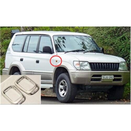 For Toyota Land Cruiser Prado FJ90 3400 1996-2002 chrome side lamp rim trim ABS Car Styling accessories Light frame around the