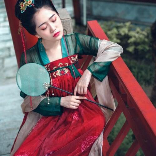 Hanfu Women Chinese National Dance Costume Embroidery Stage Wear For Singers Oriental Performance Clothing Folk