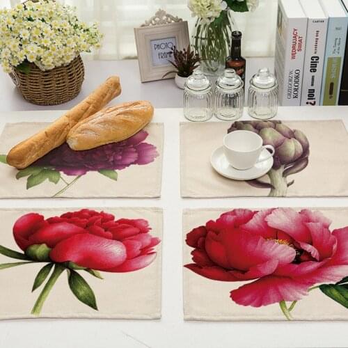 Beautiful flowers coffee table decor pink kitchen accessories kitchen table placemats for table kichen accessories table mat