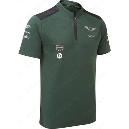 Summer Mens For AMG FIMartin Team Sports Racing Suit Short-Sleeved Polo Shirt Moisture-Absorbing Quick-Drying Round Neck Shirt