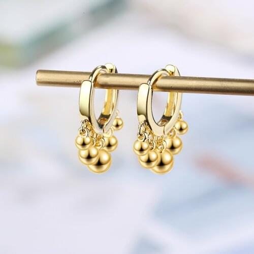 Small Hoop Earrings Simple Minimal Earring Stud With Little Metal Balls Bohemia Tassel Earrings Charming Ear Jewelry For Women