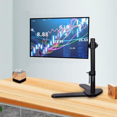 LCD Monitor Free-Standing Desktop Stand Table Holder Arm Bracket 360 Degree Rotation Computer Single Screen Support Mount