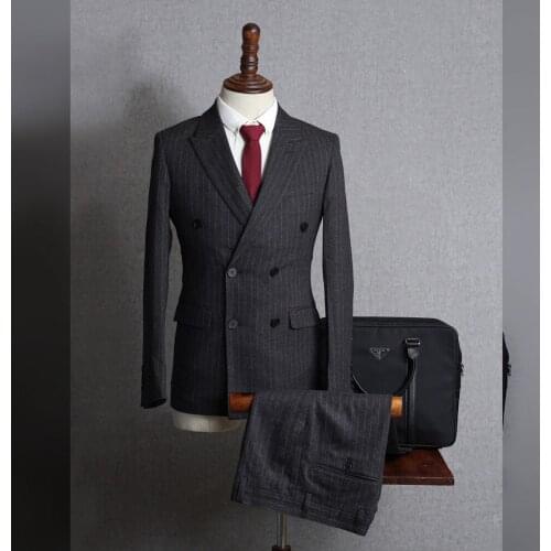 Jacket+Pants) Latest Fashion New Black 2 Piece Groom Tuexdos For Wedding Formal Prom Suit Party Evening Blazer Custom Made