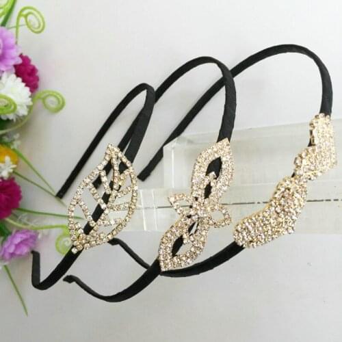 Korean Fashion Jewelry Rhinestone Headband Cute Women Girls Crown Flower Flora Heart Bow Pattern Hair Accessories Hairband