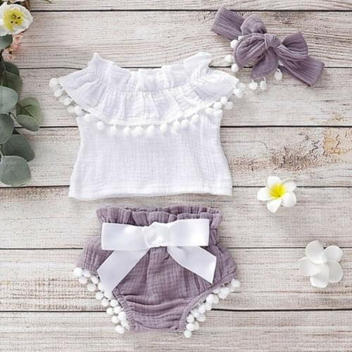 Pudcoco 2020 Newborn Infant Baby Girls Clothes Ruffle Tops Shirt Shorts Summer Outfit Set