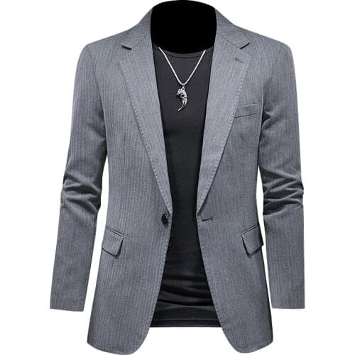 Size S-5XL Blazers for Men Fashion Casual Blazer Gentlmen Coat Business Men Lightweight Suit Jacket Slim Fit Outwear Coat 2021