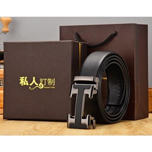 New Arrival Black Designer Mens Belts Genuine Leather High Quality Automatic Buckle Belt Business Strap Belts For male
