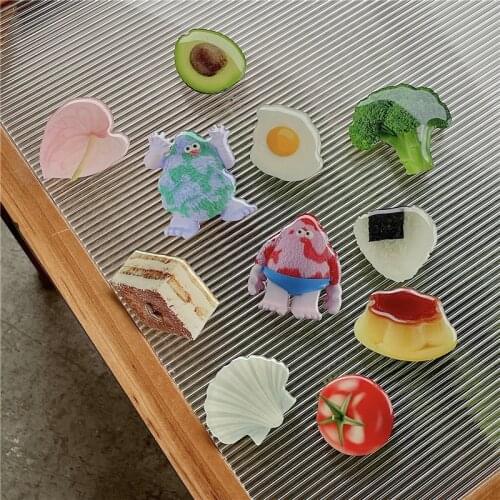 Cute Cartoon 3D Fruit Avocado Peach Egg Folding Mobile Phone Grip Stand Holder For iPhone Samsung Huawei Cake Bracket Griptok