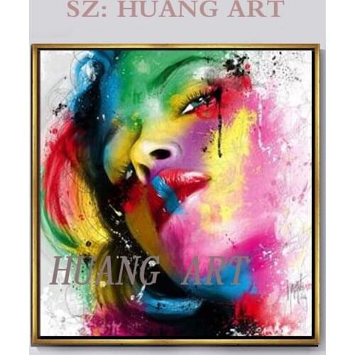 Modern hand-painted oil painting knife painting figure painting lovers cloth wall decorated hall hotel the wall of the sitting r