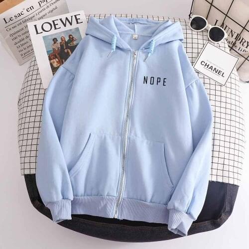 Zipper Hoodie Fashion Zipper Hoodie Sweatshirt Harajuku Jacket with Pocket Cotton Sweatshirt Vintage Korean Blue Long Sleeve