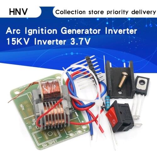15KV High Frequency DC High Voltage Arc Ignition Generator Inverter Boost Step Up 18650 DIY Kit U Core Transformer Suite 3.7V