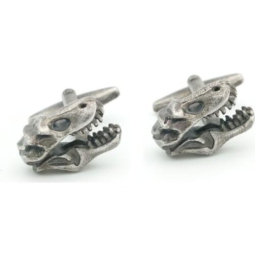 Skull Design Dinosaur Head Cufflinks Quality Brass Material Vintage Color Cuff Links Wholesale & Retail