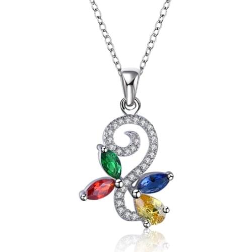 ZEMIOR 925 Sterling Silver Jewelry Korean Trendy Cubic Zirconia Necklace For Women Flower Branch Plant Pendant Necklaces