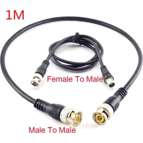 1M BNC Connector Male To Male Balun BNC Female To Male Plug Adapter Extension Cord Cable Coaxial Line for CCTV Camera