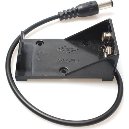 Single Slot 1 x 9V Cell Battery Spring Clip Holder Socket Case Storage Box Container with Wire DC Plug 2.1*5.5mm