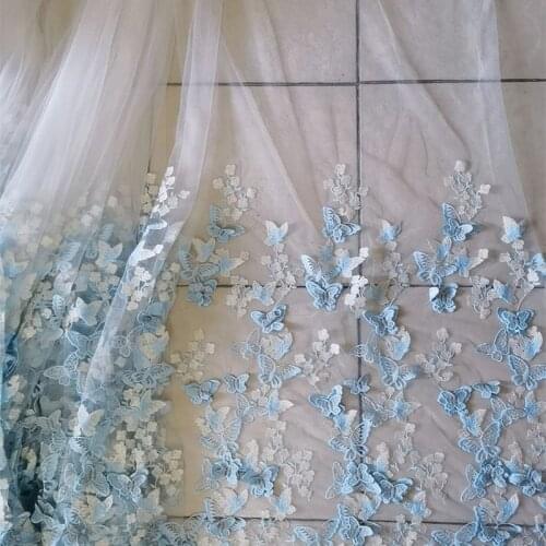 1yard/ lot 140cm Width 3D Patches Embroidered&Pearls Lace Fabric For Wedding Dress Decoration High Quality