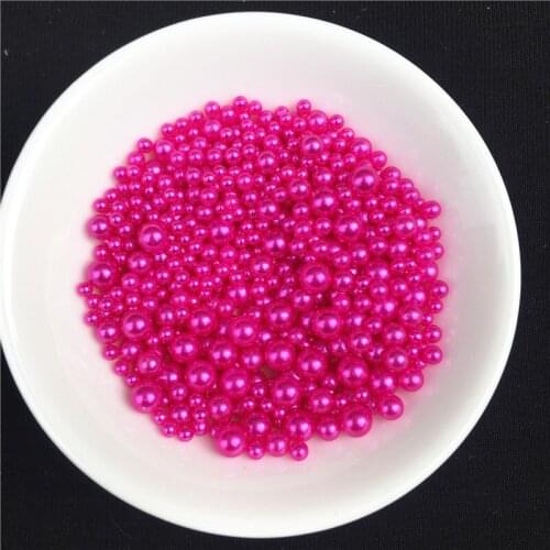 10grams Rose ABS Pearls 2.5/3/4/5/6/8mm Round Acrylic Imitation Pearl Beads for Jewelry Making /Nail Art /Phone