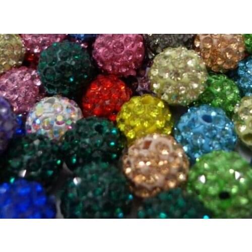 10mm 100pcs/lot b3533 mixed multicolor one hole Drilled For Earrings necklace loose round diy Rhinestone crystal Beads