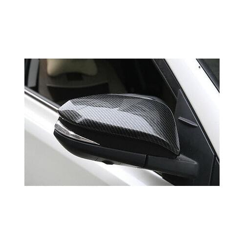 2* Carbon Fiber Style Rearview Side Mirror Cover Trim For Toyota RAV4 2013-2017