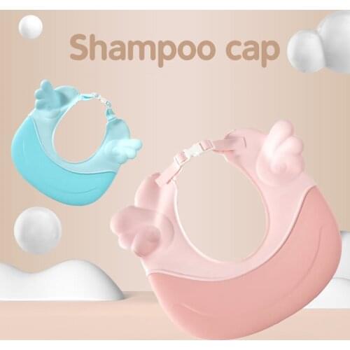 2021 Cartoon Waterproof Kids Safe Shampoo Shower Bathing Cap Wash Hair Adjustable Children Bathing Hat Protect Ear And Eyes