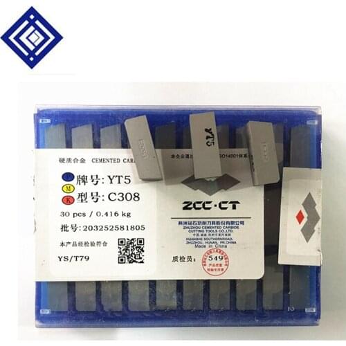 30pcs/lots C308 YG6 / YG8 / YW1 / YW2 / YT5 / YT14 / YT15 Carbide Welding Inserts Brazed Insert