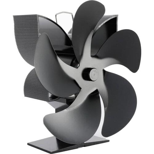 5 Blades Fireplace Heat Powered Stove Fan Thermodynamic Self-Powered Quiet Home Fireplace Fan Efficient Heat Distribution