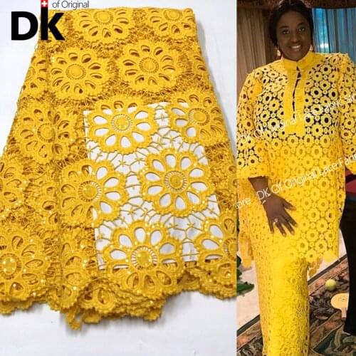 5 Yards African Lace 2021 French Nigerian Swiss Voile Lace Fabric Bridal High Quality Set with Diamonds Net Tulle Lace Sewing