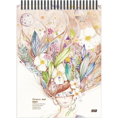 50 Sheets A4 Paper Watercolor Sketch Book Notepad for Painting Drawing Diary Journal Notebook Sketchbook with Spiral Wire