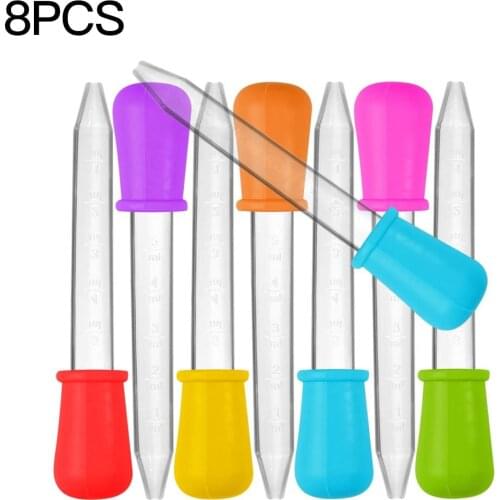 8 Pcs Baby Dropper Medicine Feeder Child Medicine Device Silicone Pipette Liquid Food Dropper Infant Utensils 5ML