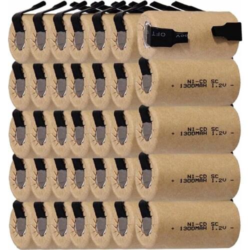 35 pcs SC batteries power tool battery SUB C rechargeable batterie 1300mah nicd 42.5mm*22mm overseas warehouse fast ship