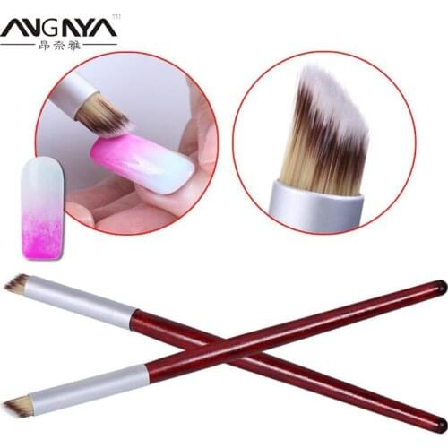 ANGNYA 1Pcs Nail Painting Drawing Art Pen Gradient Starry Dizzy Dye Nail Brushes Pokes Rough Pen Oblique Head Manicure tools