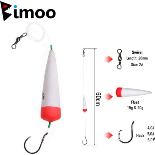 Bimoo 1set Blue Channel Flathead Catfish Fishing Catfish Rig Slip Float Carp Fishing Rigs with 3/0 4/0 5/0 Handmade Eagle Hooks