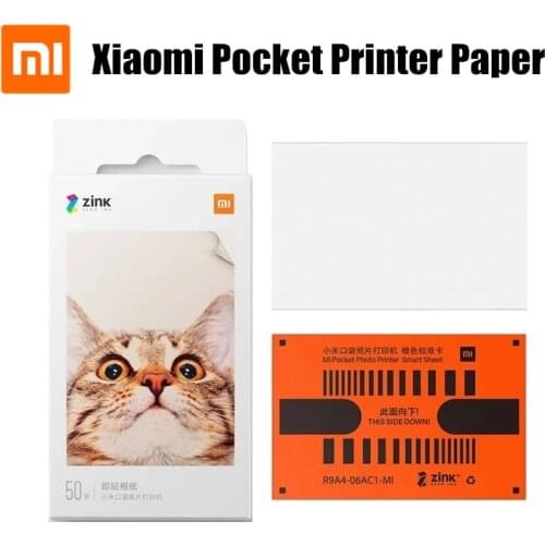 Original Xiaomi ZINK Pocket Printer Paper Self-Adhesive Photo Print 10/20/50 Sheets For 3-Inch Mini Pocket Photo Impresora