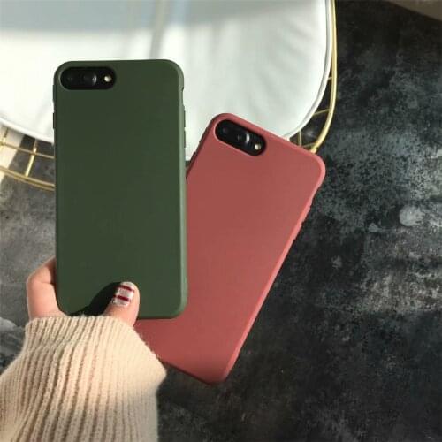 Froste TPU Soft Case for iPhone8 12 Mini Case 6 6s 2020se XS MAX XR XS X 7 Plus 8 Plus 11 12pro Maxmilitary Green Coffee Case