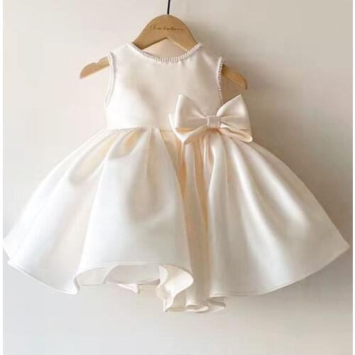 Champagne Children Baby Girl Dress Clothing Baeutiful Lace Christening Gown Tutu Formal Backless Princess Evening Party Dresses