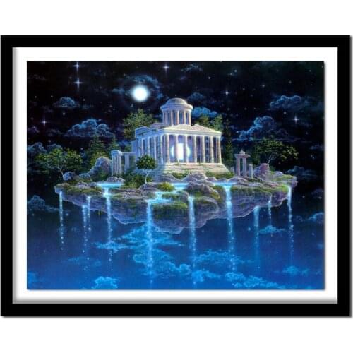 DIY 5D Diamond Falls villa Handmade Diamond Painting Cross Stitch Kits Diamond Embroidery Pattern Rhinestone RS24