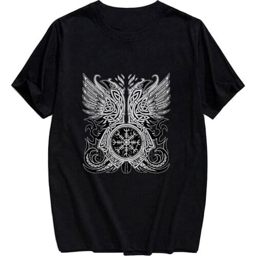 Viking Cotton T-Shirt Summer Fashion Casual T-shirt Men for Women Shirts Top Harajuku Style Funny Cotton Black Tee Drop Shipping