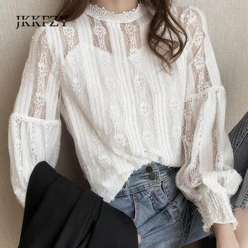 JKKFZY Openwork Blouses