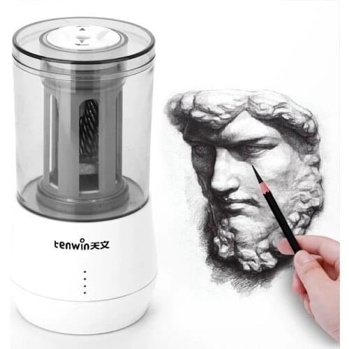 Tenwin Stationery Automatic Professional Eelectric Pencil Sharpener USB Tenwin Heavy Duty Art Sketch Operated School Office