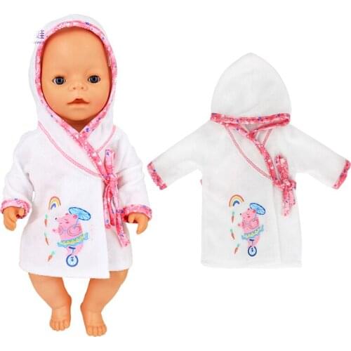Doll Robe 43 cm doll bathrobe dress suitable for 17 inch baby new Born doll Clothes birthday gift