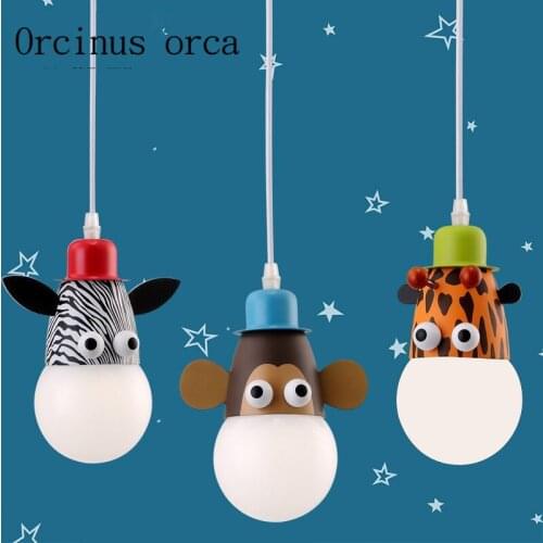 Lovely childrens room chandeliers boys and girls bedroom cartoon simple creative personality LED lights free shipping
