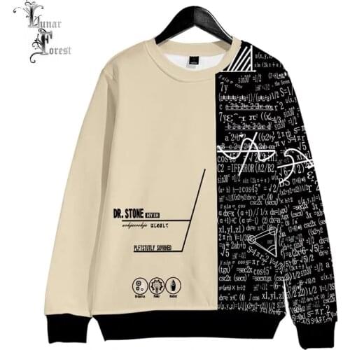Dr. STONE 3D Printing T-shirt Fashion Round Neck Long Sleeve Popular Japanese Anime Streetwear Plus Size